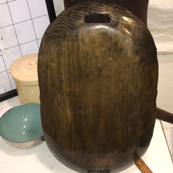 Wooden Mexican Batea Tray Blue Floral Lacquered Handmade Floral Folk A… - Picture 11 of 14